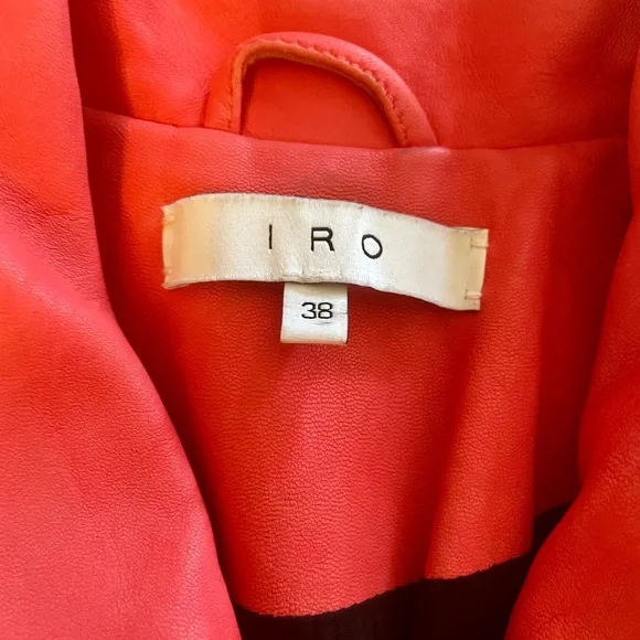 IRO Vibrant Red Leather Jacket - Picture 4 of 5